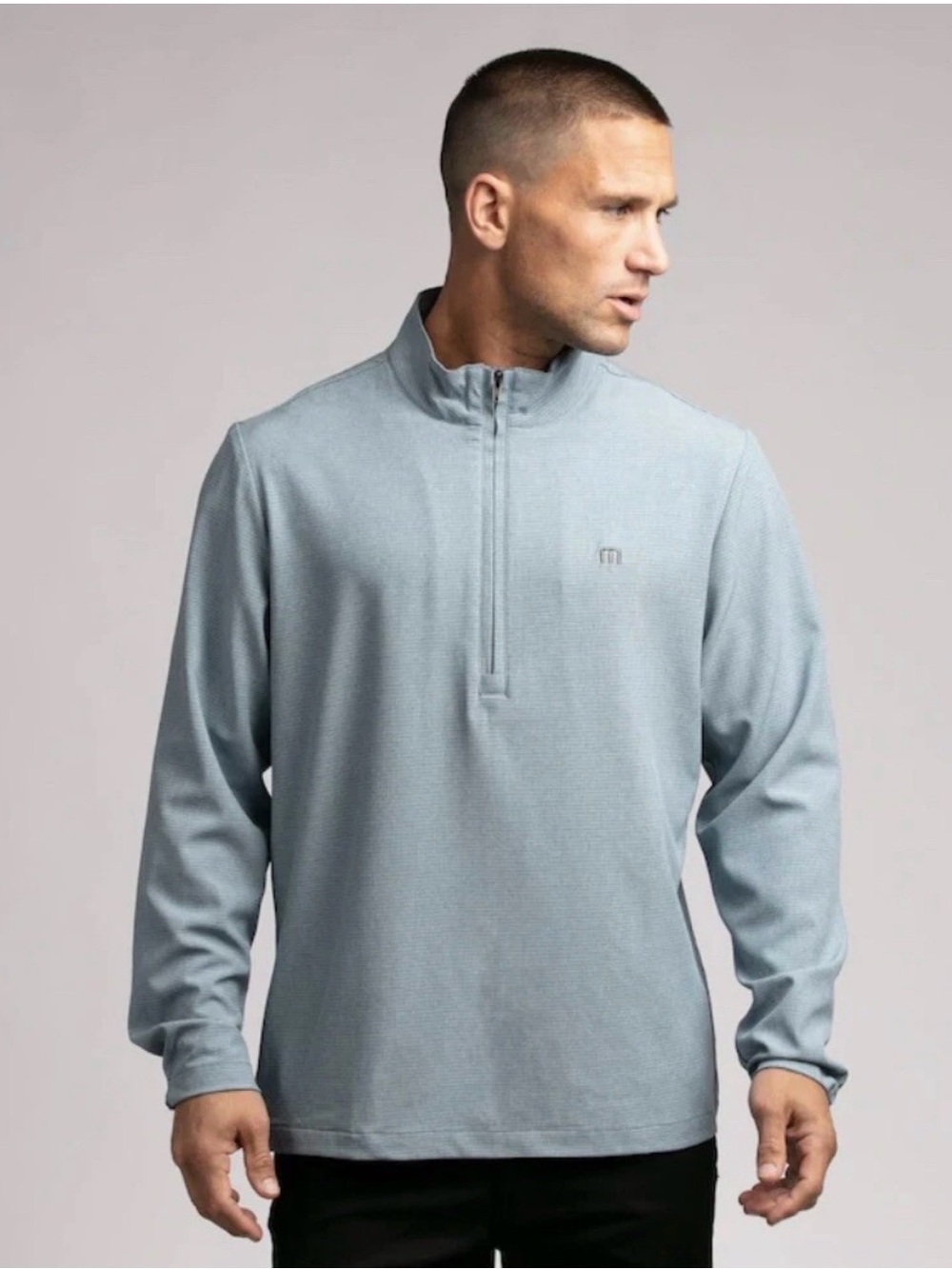 Men’s Travis Mathew MAXIMUM EFFORT Quarter ZIP JACKET Aegean XL Golf Athletic